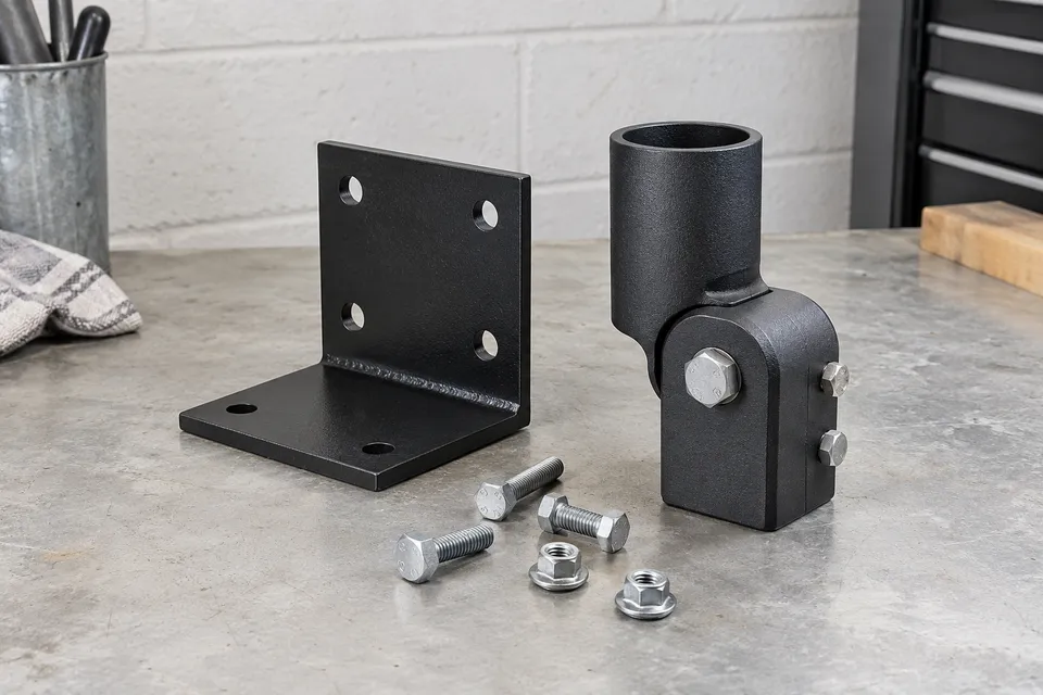 Illustrative lighting mounting bracket and slip-fitter adapter